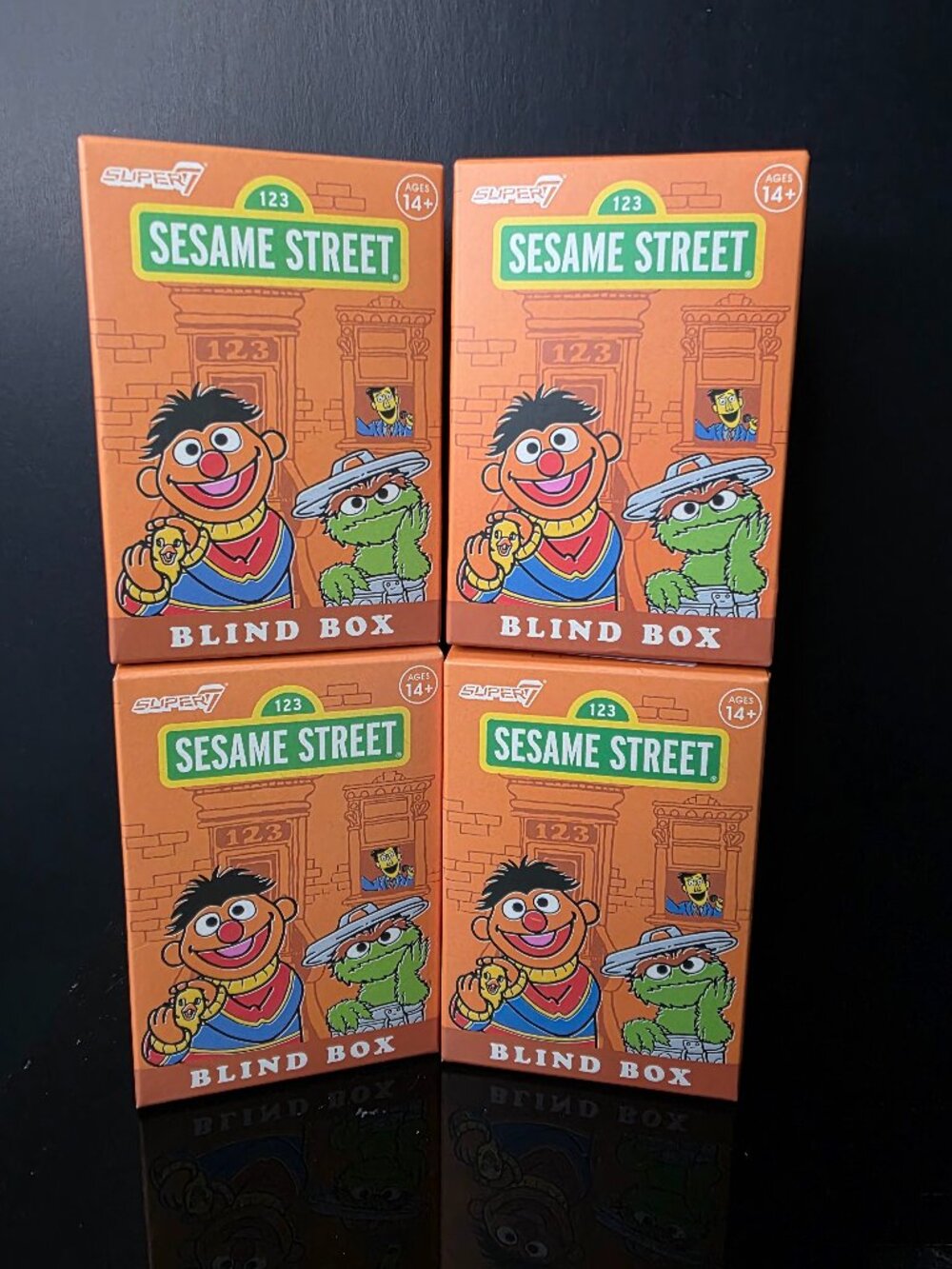 Sesame Street Blind Box Lot of 4 Super7 Vinyl Figure Mystery Boxes Sealed